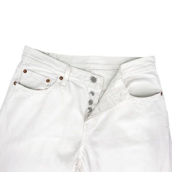 Levi’s 501 CT White Boyfriend Jeans Size * 8/29 * Button Fly Selvedge ct EUC - Picture 4 of 10
